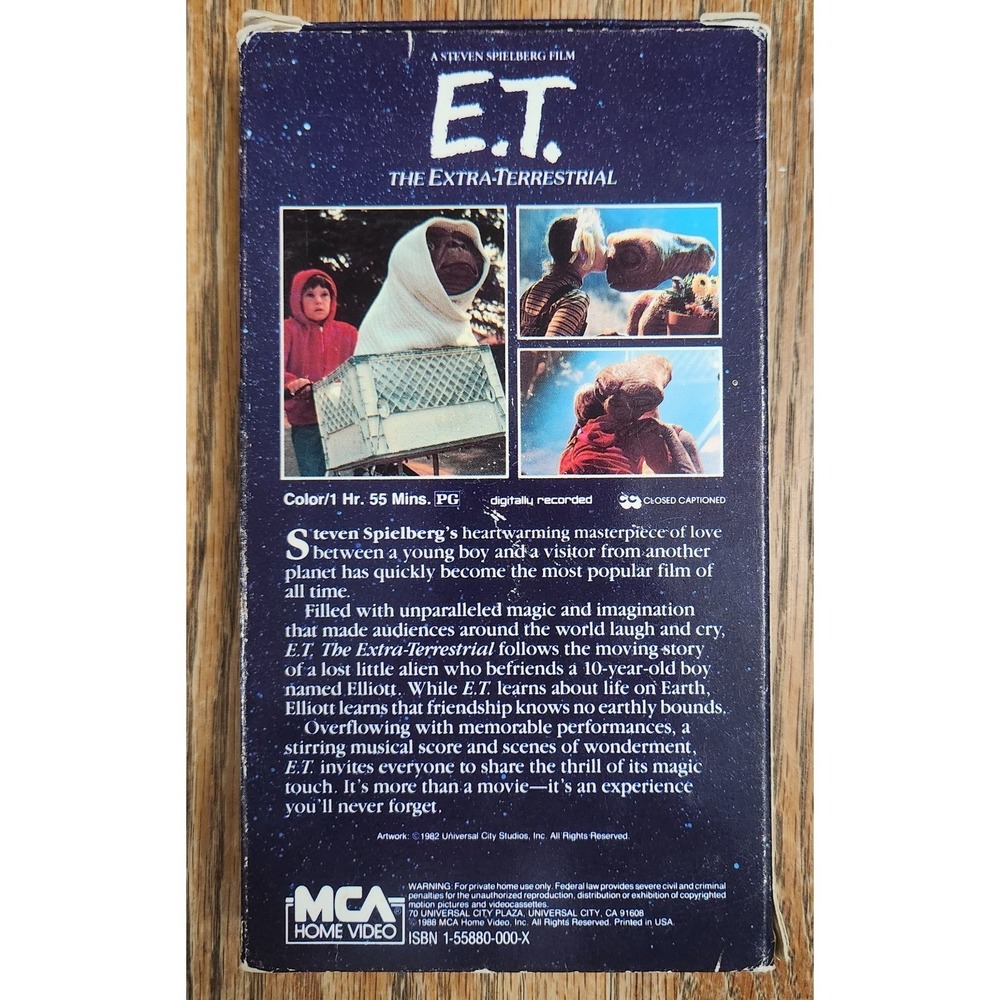 ET The Extra-Terrestrial VHS 1988 MCA Home Video Green Flap Steven Spielberg PG - Picture 2 of 3
